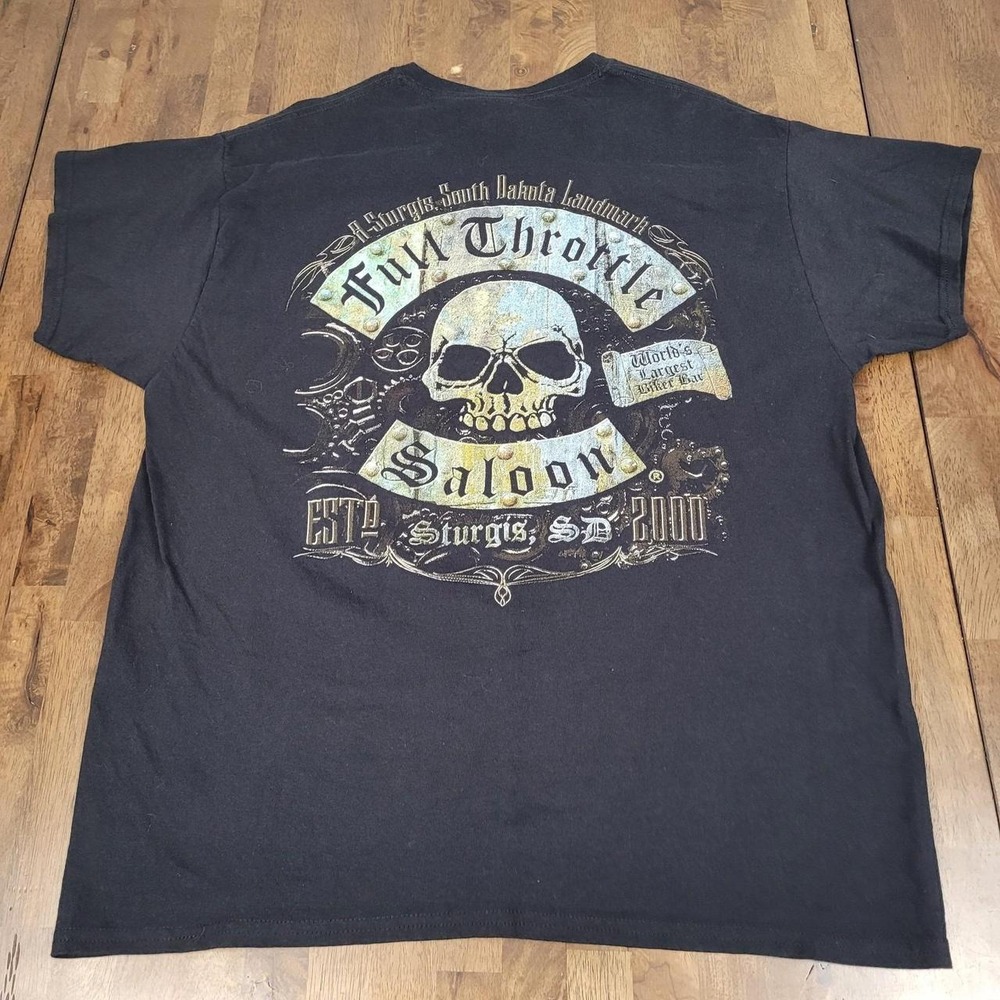 Full Throttle Saloon Sturgis SD T Shirt XL Black Skull Michael Ballard Biker Tee
